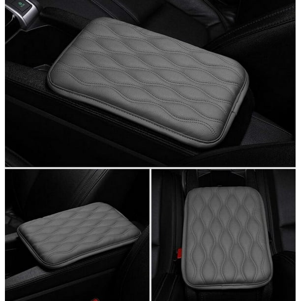 1x Beige PU Leather Car Console Box Center Armrest Soft Pad Cushion Durable Mat 